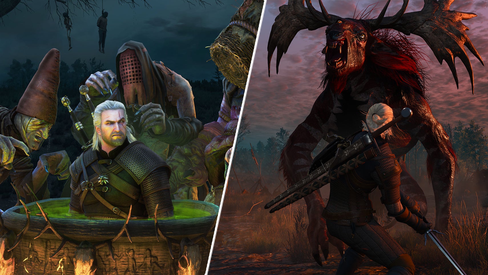 Geralt coming close to suffering some deaths in The Witcher 3. - 1