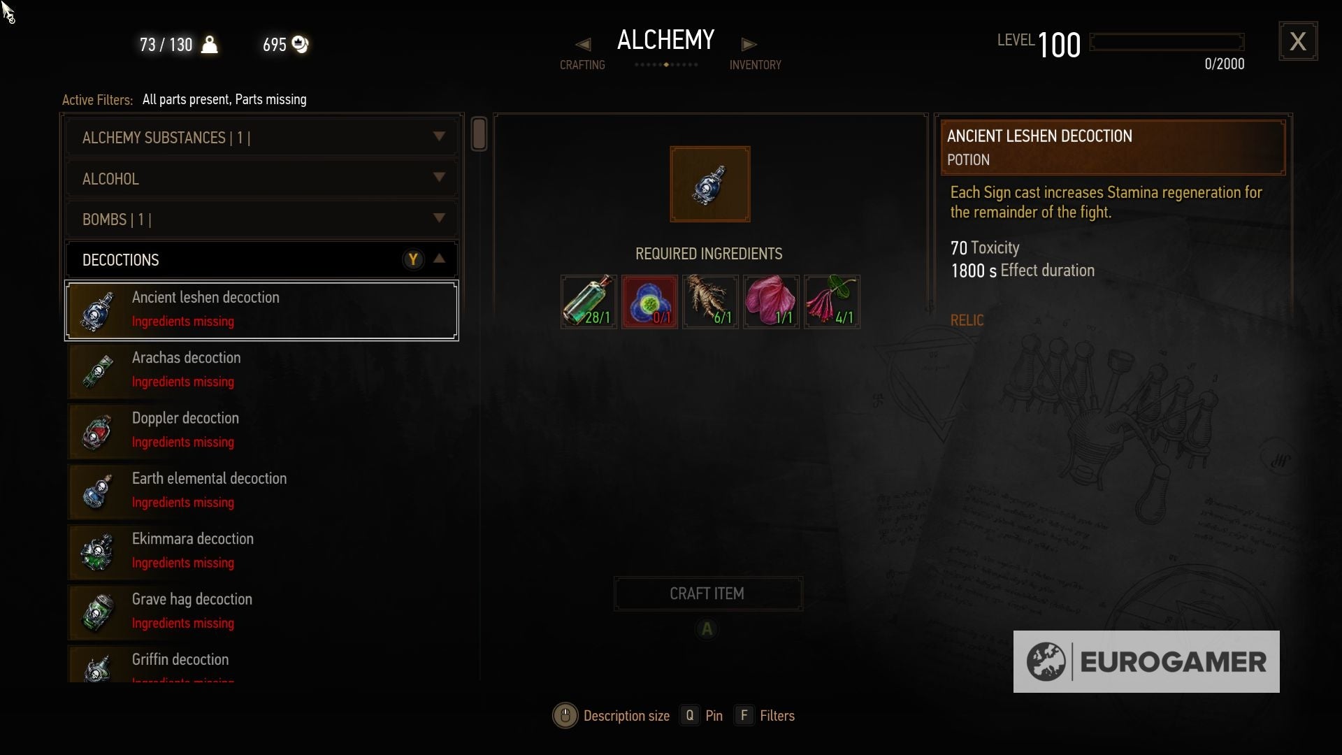 The Witcher 3 Alchemy ingredient lists: How to make potions, bombs ...