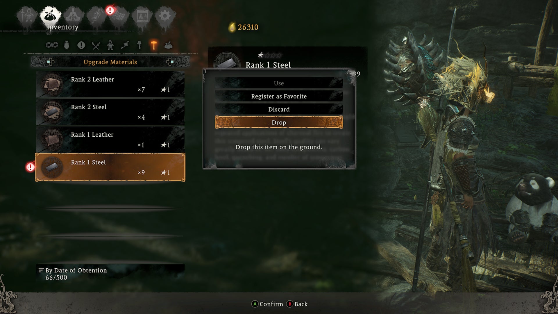 wo long fallen dynasty drop steel shitieshou menu