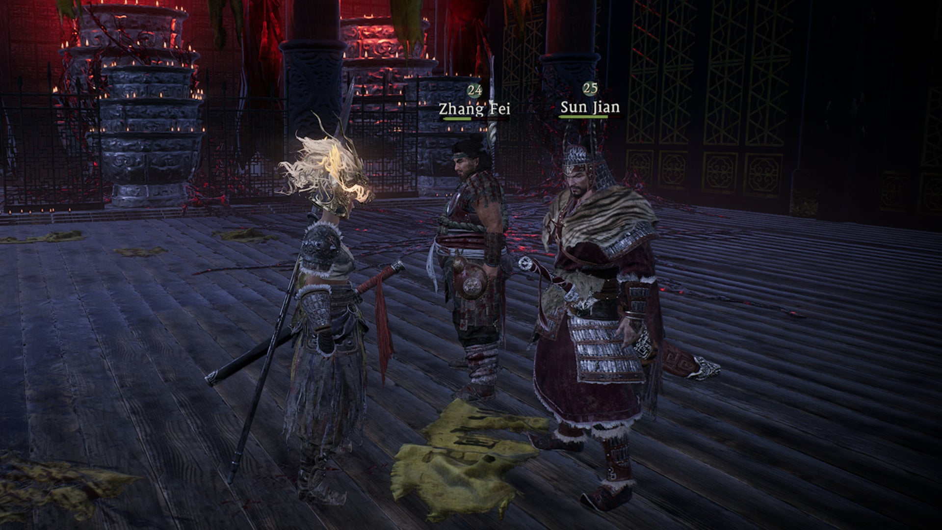 wo long fallen dynasty zhang fei and sun jian with main character