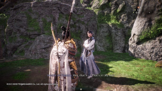 The player speaking to the Taoist Villager in Wo Long