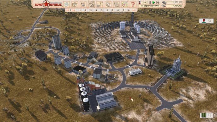 An urban town from above in Workers & Resources