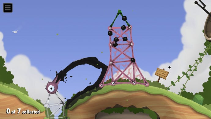 The cannon spits goo onto the pink structure, which slowly expands.