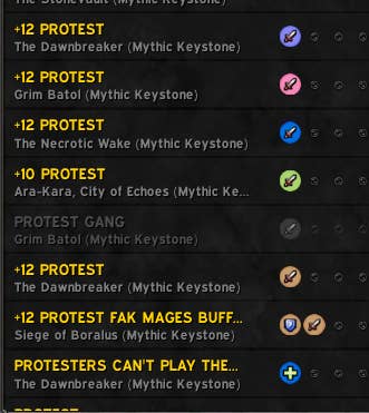 Wow protest on the LFT tool