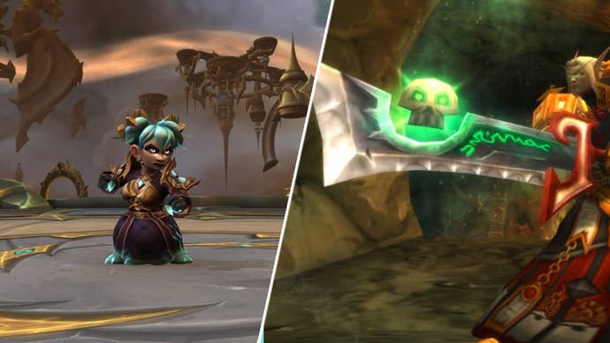 Custom header image for mount and rare cosmetic World of Warcraft Dawn of the Infinites article.