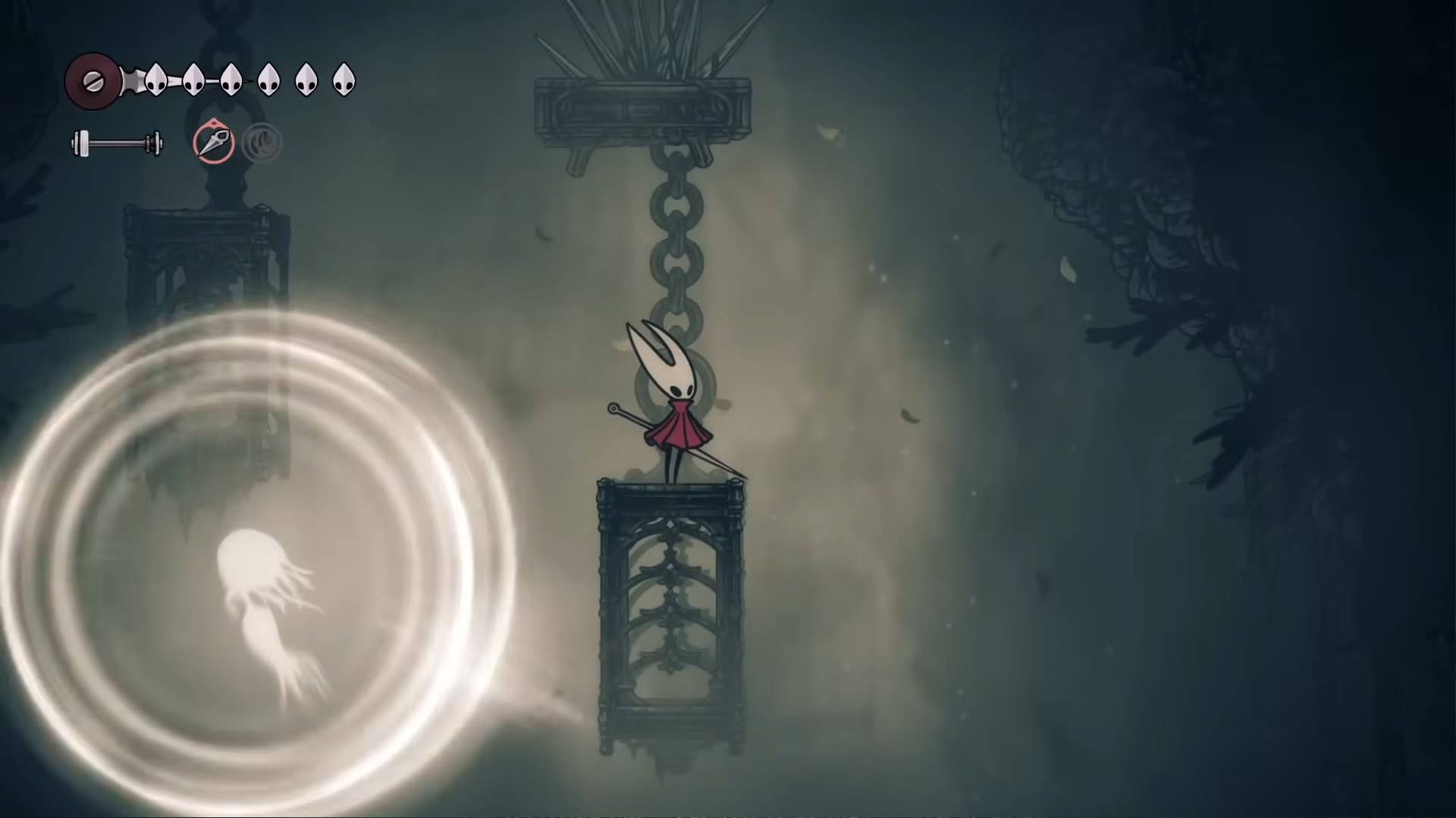 Wraith in the mist is released by the screams of Hollow Knight: Silkson.