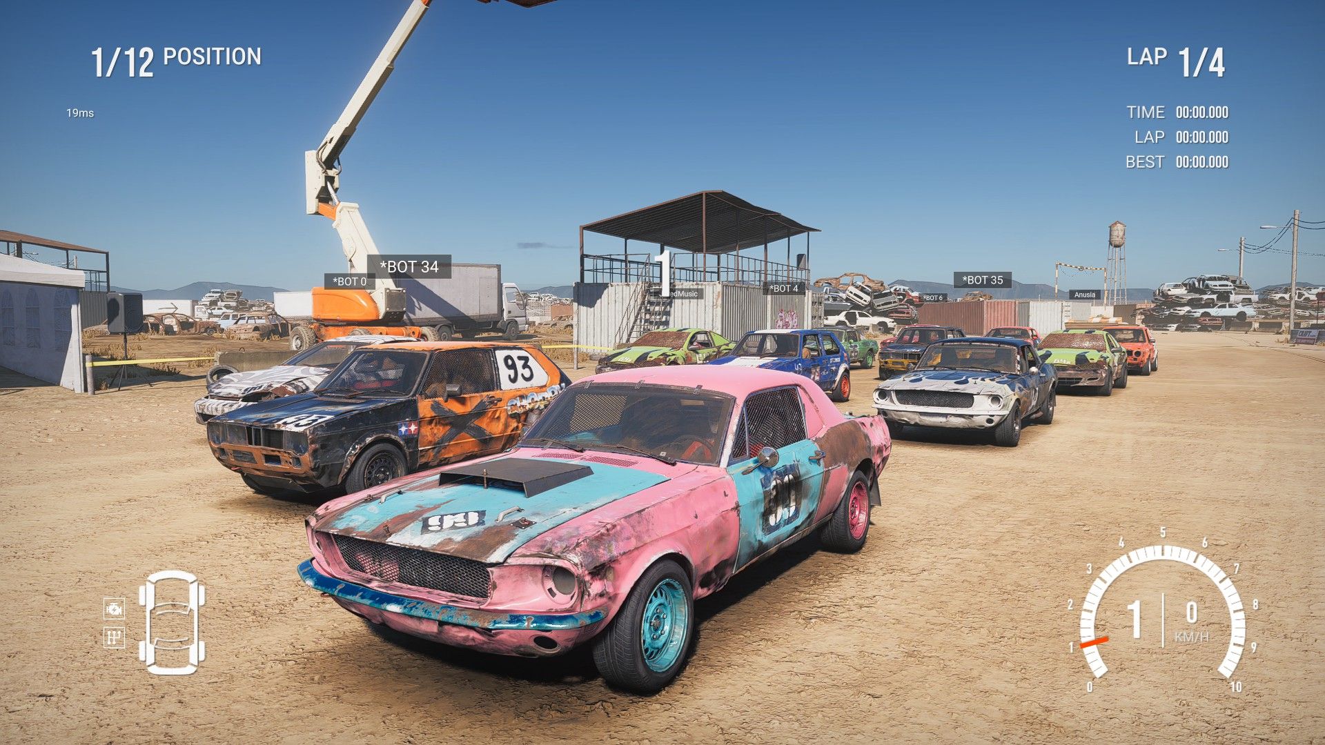 A long line of cars line up ready to race. - 1