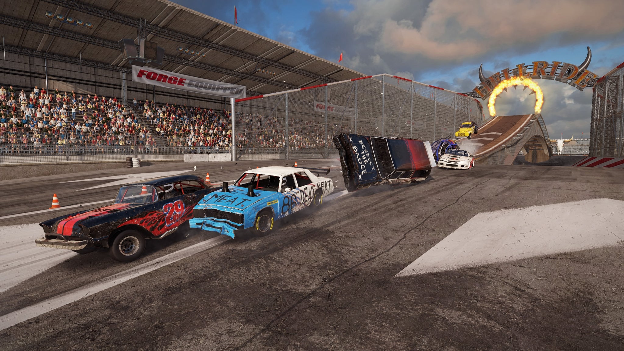 Some cars having a race in Wreckfest. - 3