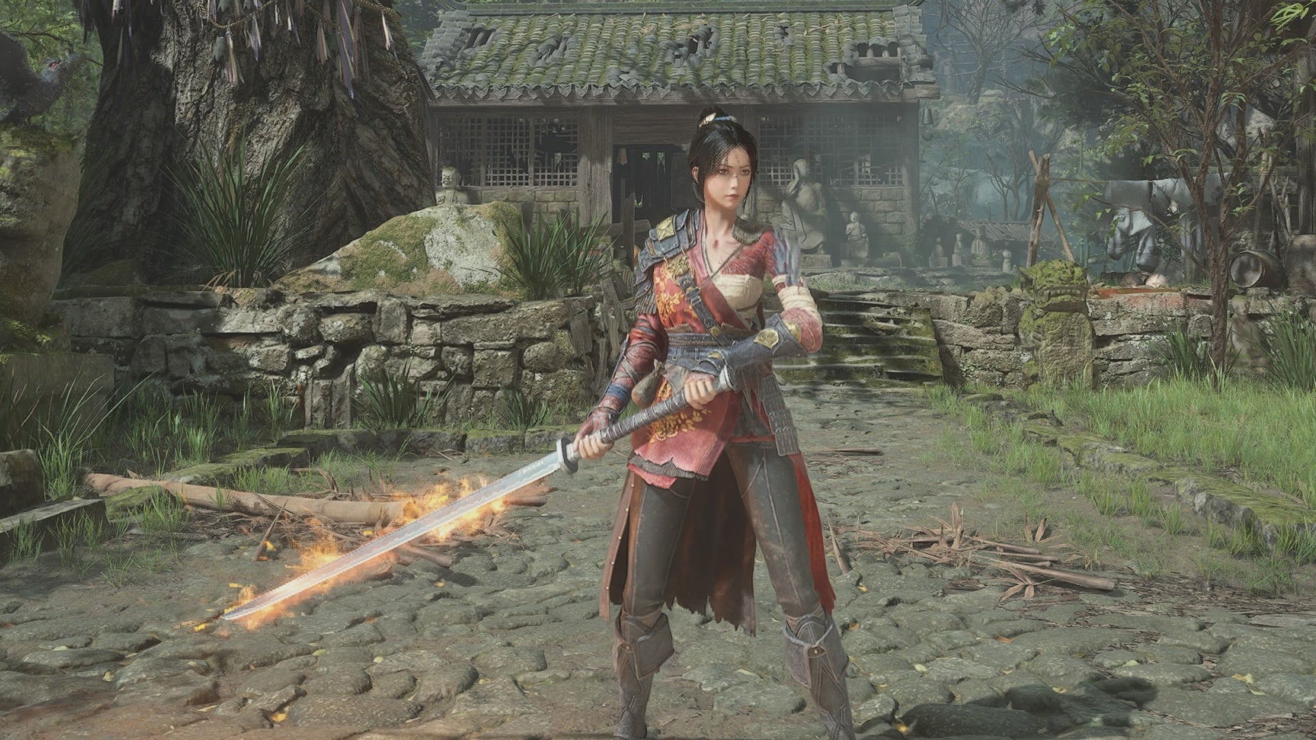 wuchang fallen feathers wuchang with flame imbued longsword
