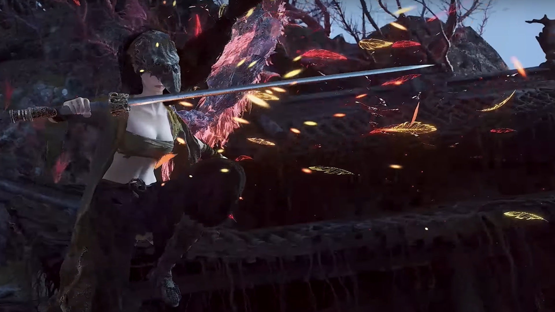 Wuchang of Wuchang Fallen Feathers shoots yellow feathers out from a spectral wing. - 1