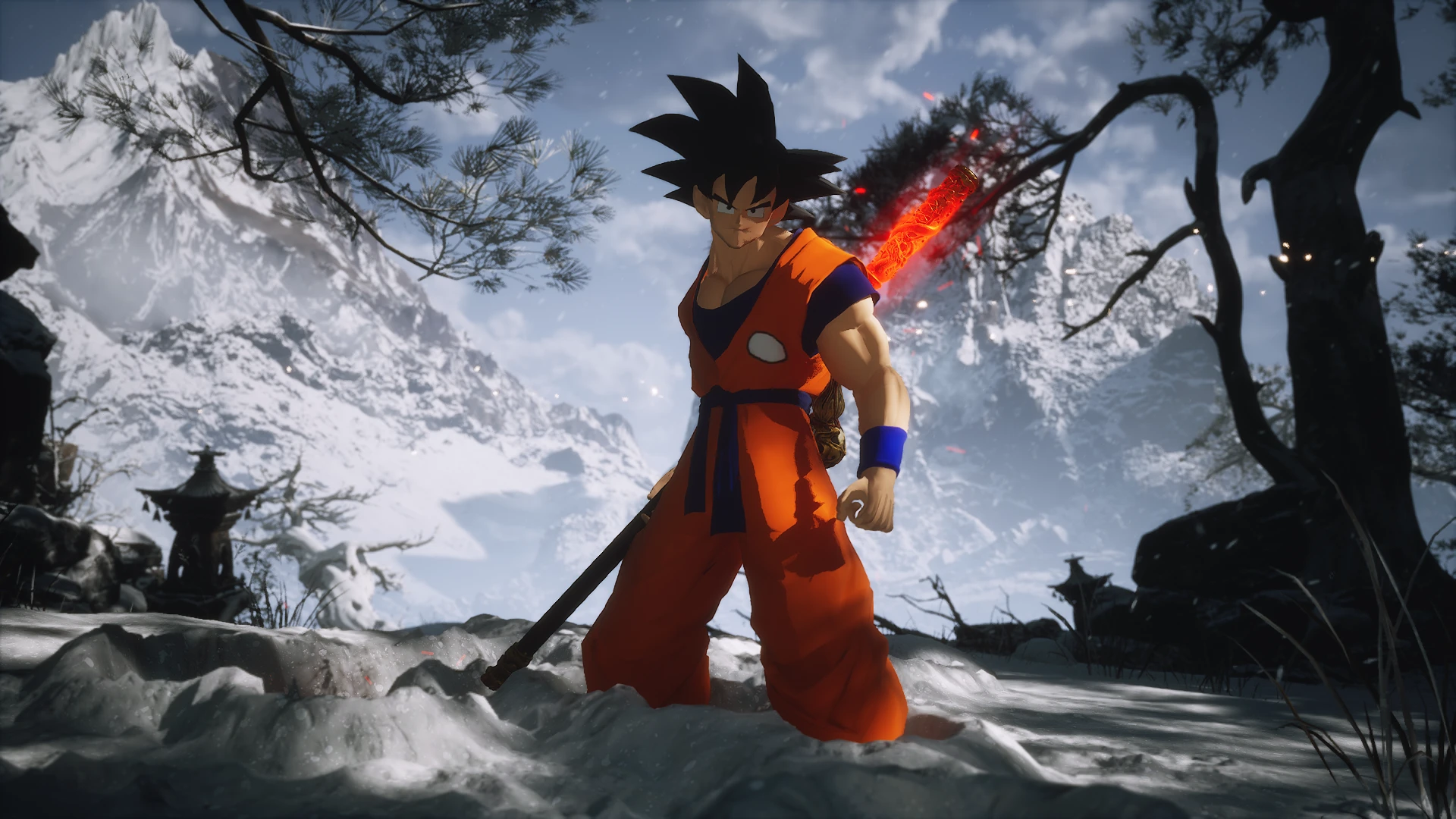Black Myth: Wukong monkey protagonist as anime Goku