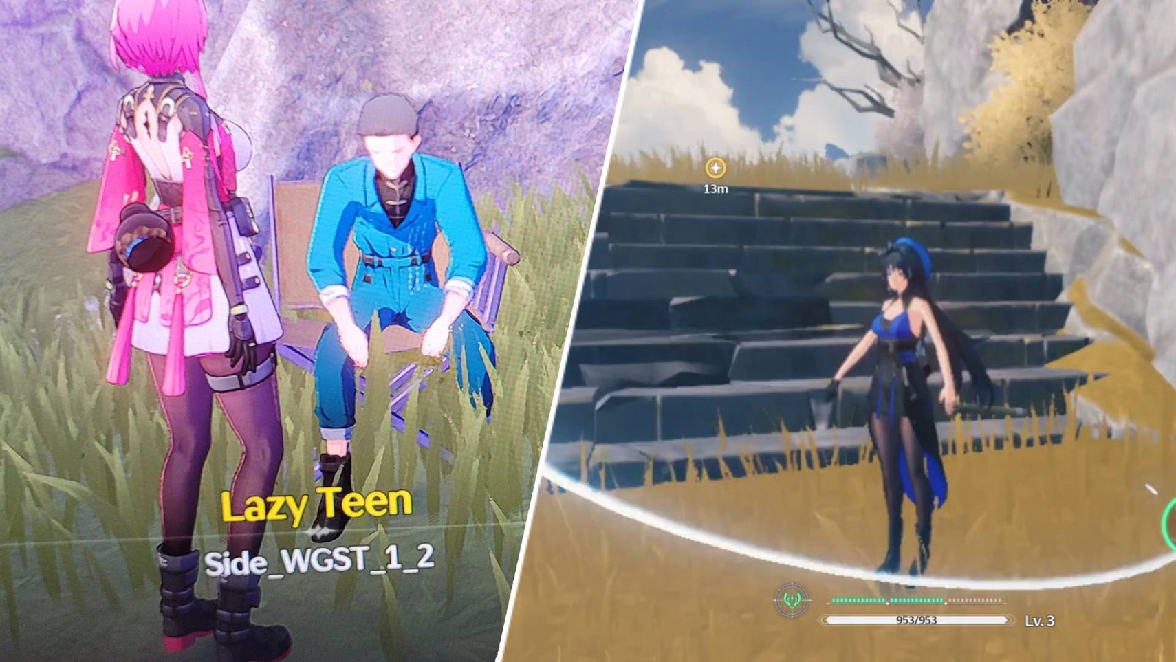 Custom header of Wuthering Wave bugs, NPC temp dialogue crossed with A-poses - 1