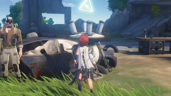 wuthering waves chixia interacting with training dummy for shooting party trial