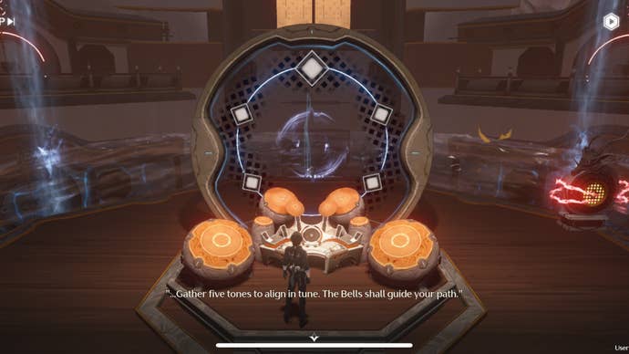 The Rover solving the Symphodai puzzle in the Clashing Blades quest in Wuthering Waves.