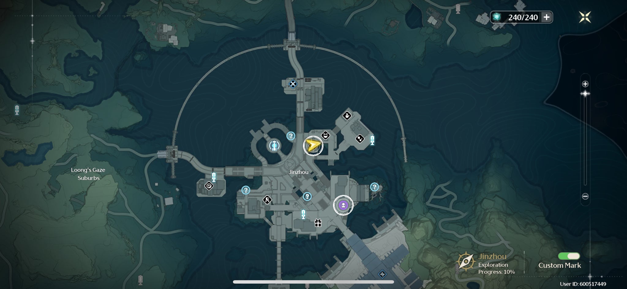 A map screen showing the location of the cooking station in Panhua's Restaurant in Wuthering Waves. - 3