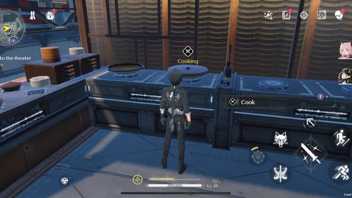 The Rover cooking at Panhua’s Restaurant in Wuthering Waves.