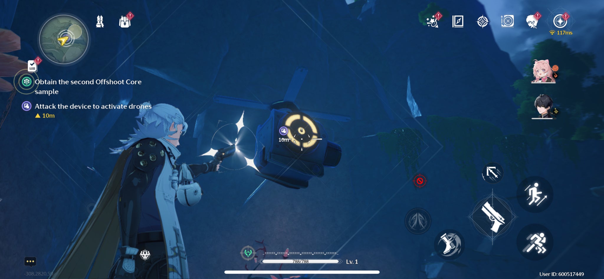 Aalto shooting a machine to destroy an offshoot core in the When the Forest is No Longer Dim quest in Wuthering Waves. - 6