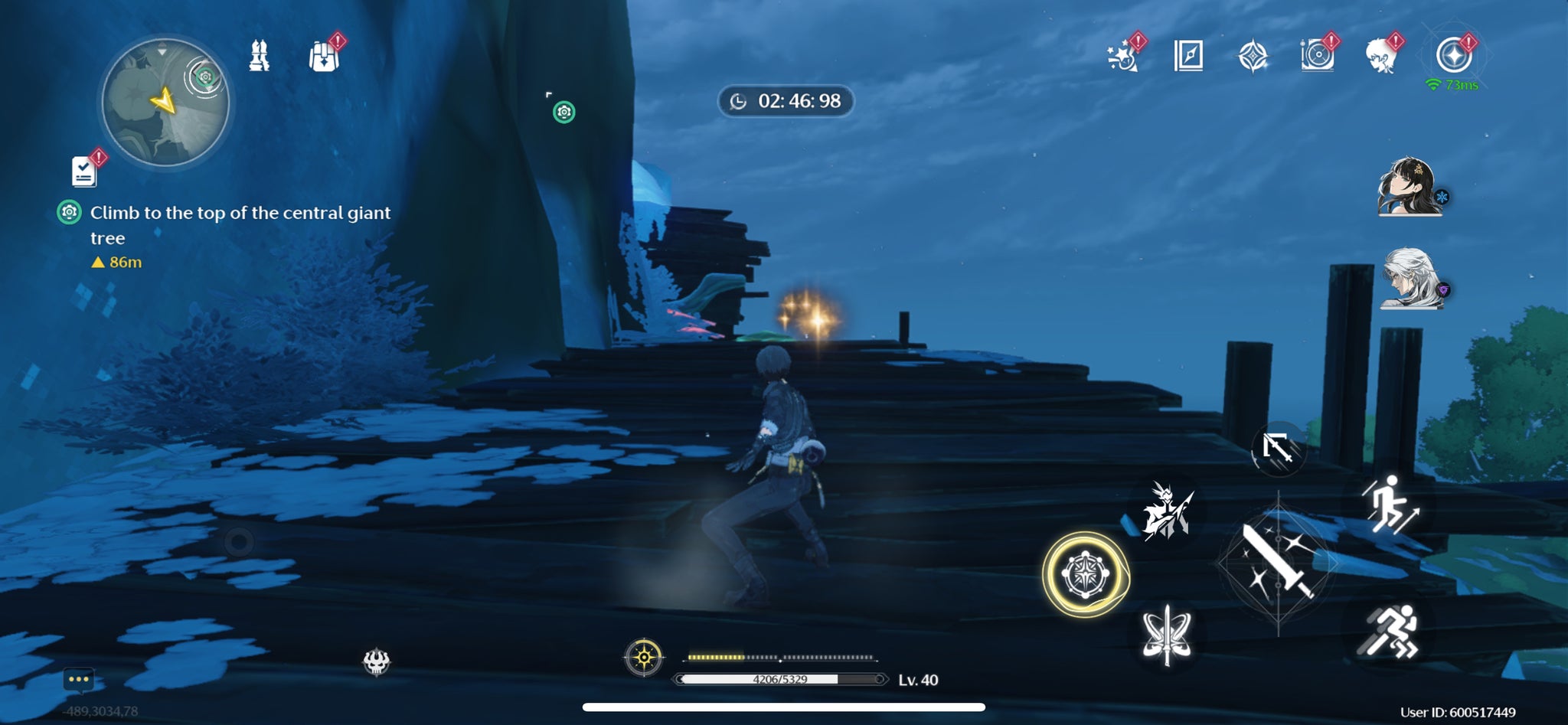 The Rover climbing the Giant Banyan in the When the Forest is No Longer Dim quest in Wuthering Waves. - 11