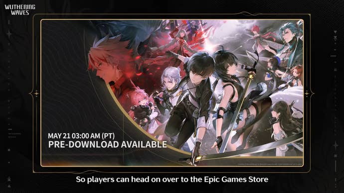 wuthering waves predownload announcement showing the date to be 3am on may 21st