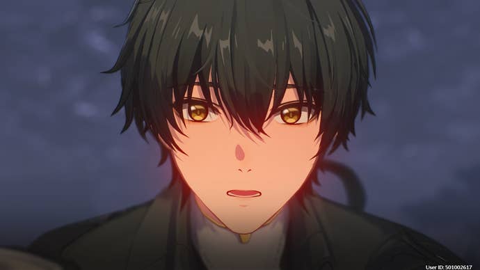 Wuthering Waves' Rover, looking surprised at something off-screen