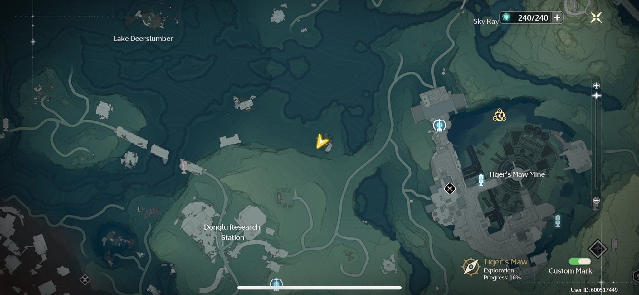 A map screen showing the location of the Scorpion's Nest inside the Donglu Research Station in Wuthering Waves. - 3