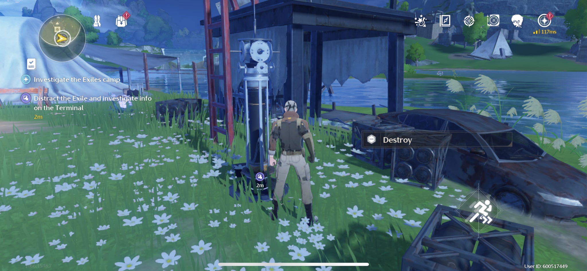 The Rover destroying a transmitter to distract the manager during the Secret Investigation in Wuthering Waves. - 6