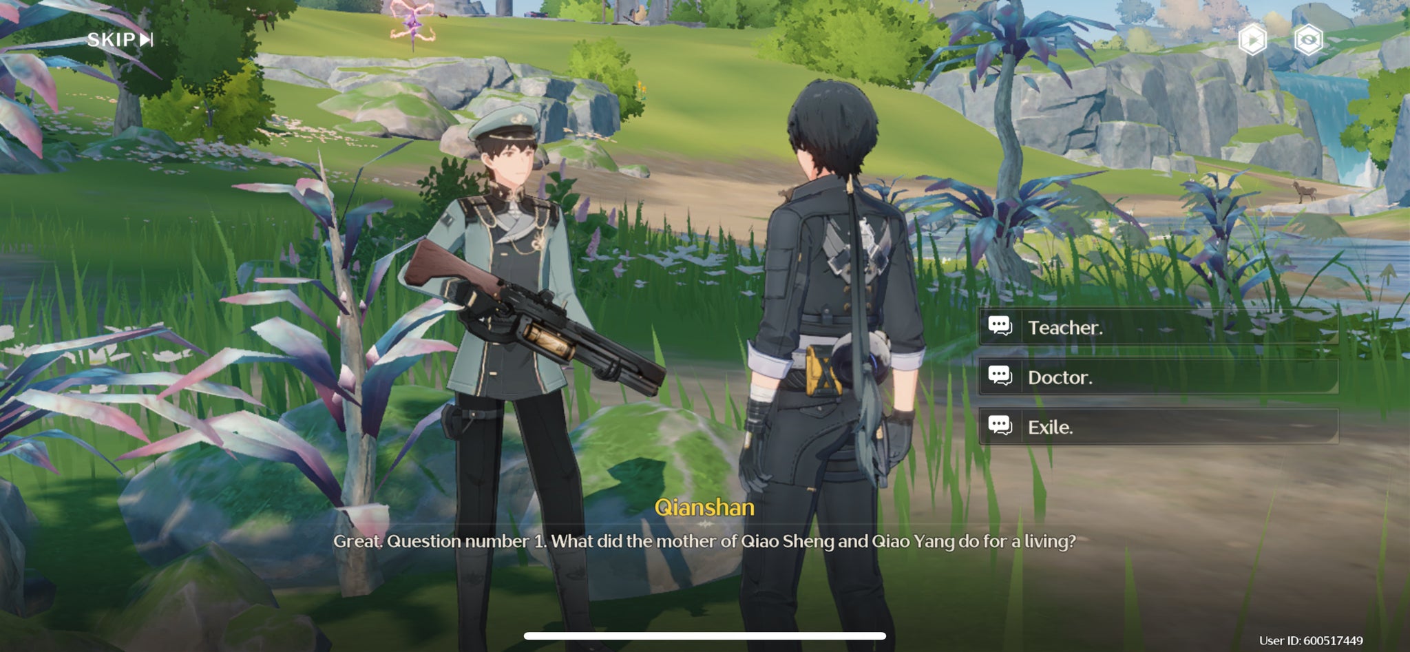 The Rover answering Qianshan's questions about the Secret Investigation in Wuthering Waves. - 3