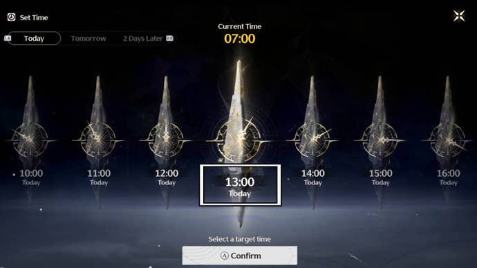 wuthering waves set time in time skip menu