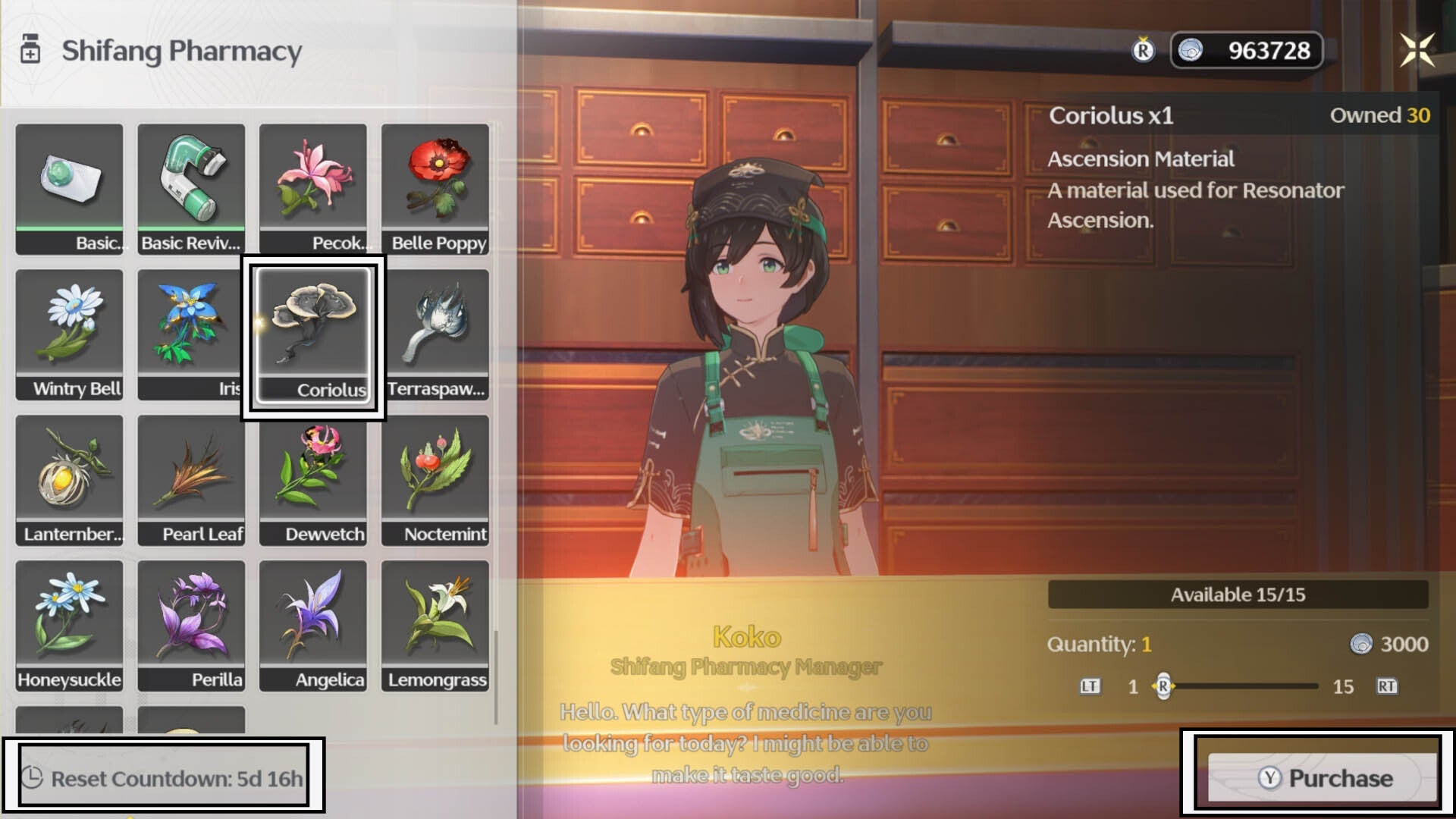 wuthering waves shifang pharmacy buy coriolus menu