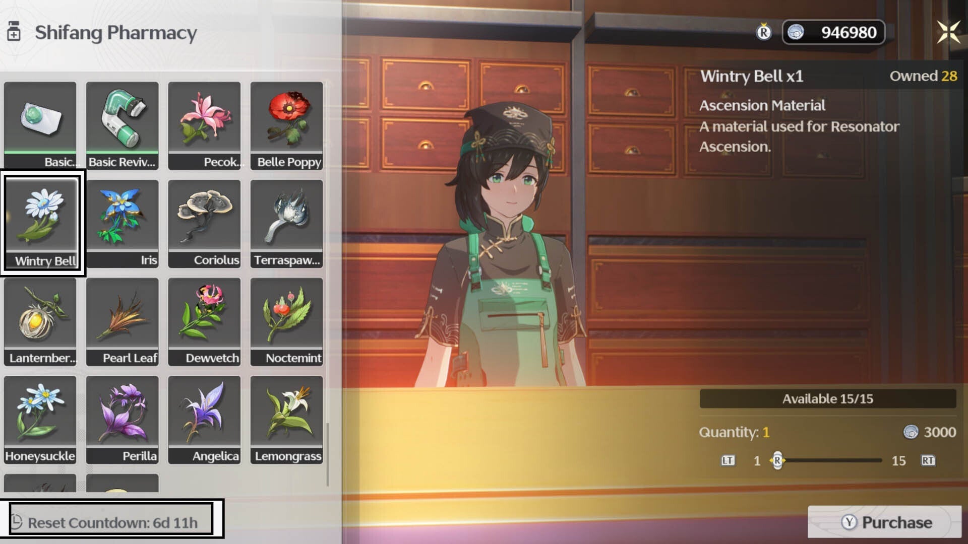 wuthering waves shifang pharmacy buy wintry bell option