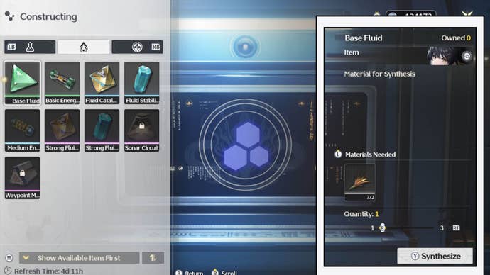 wuthering waves synthesizer item creation details and synthesize option
