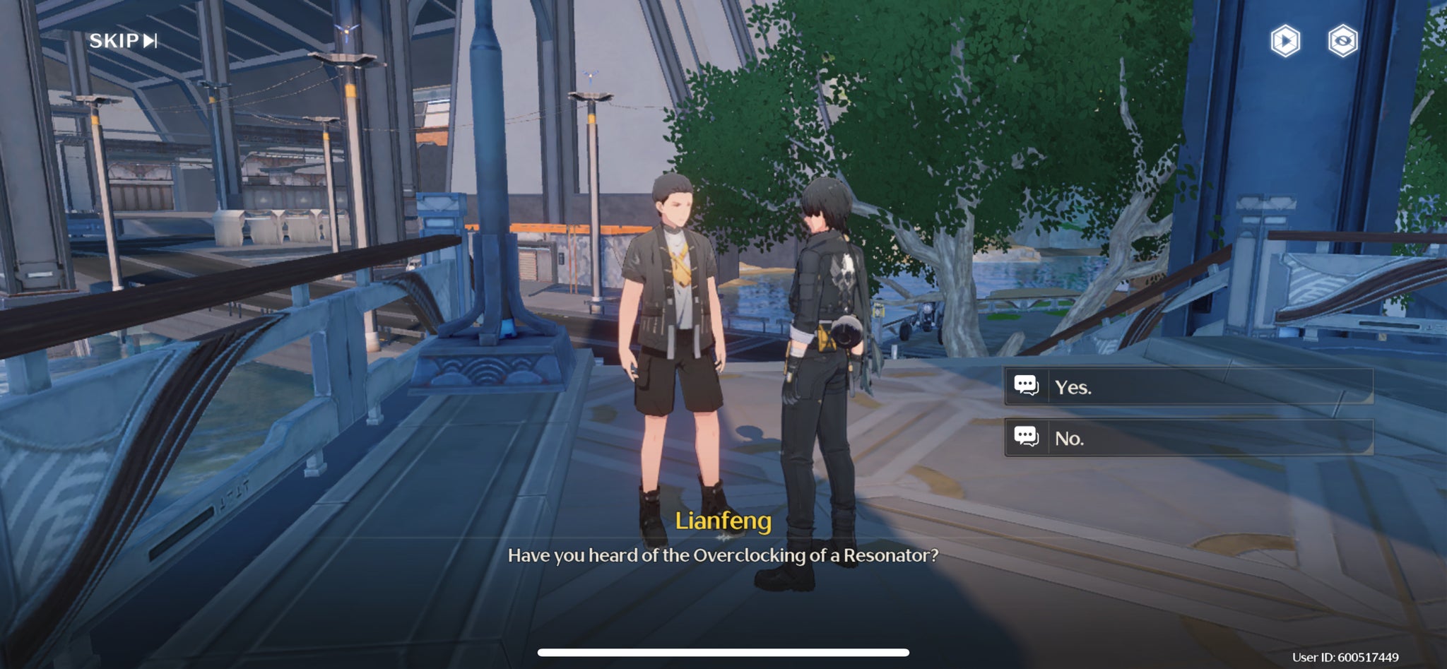 The Rover speaking to Lianfeng the Tacet Discord Hunter in Wuthering Waves. - 3