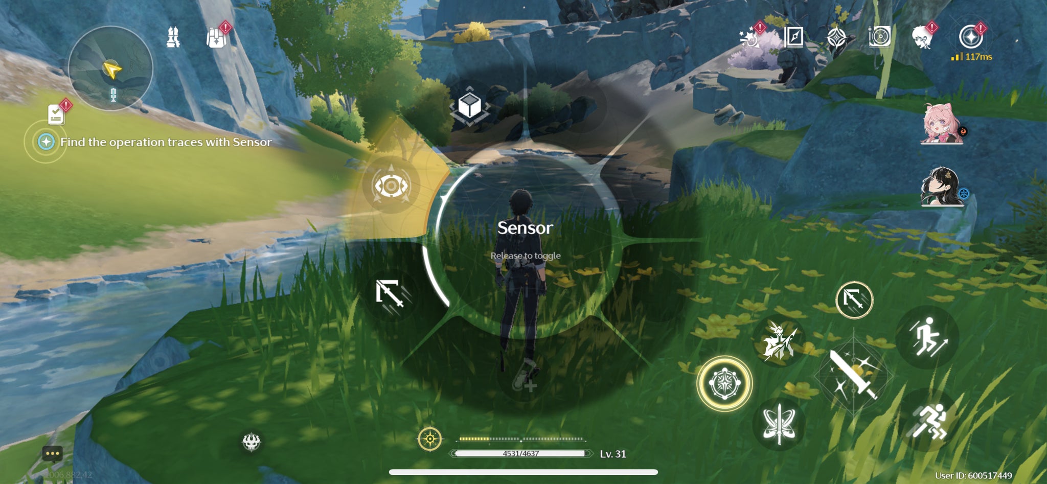 The Rover using their Sensor to track down a Tacet Discord in Wuthering Waves. - 4