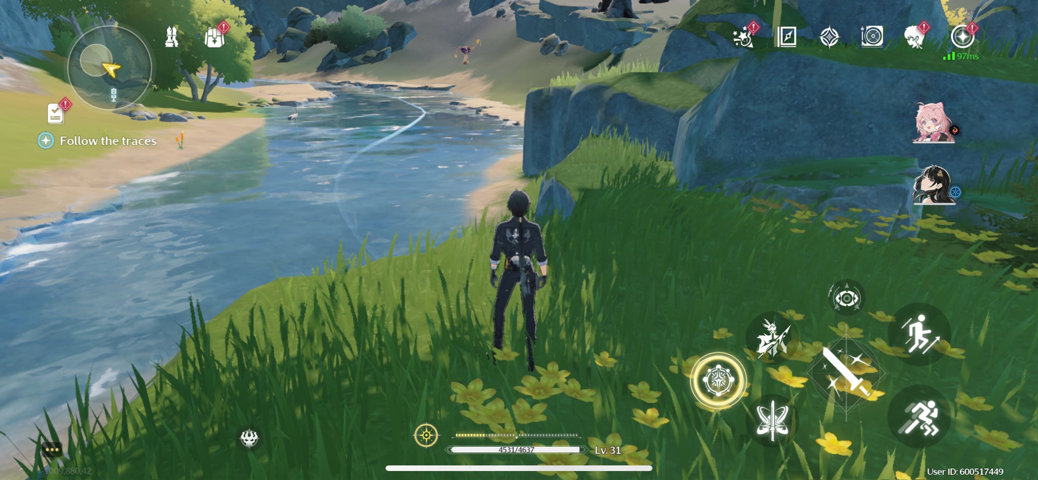 The Rover following a trail to the Bell-Borne Geochelone in Wuthering Waves. - 5