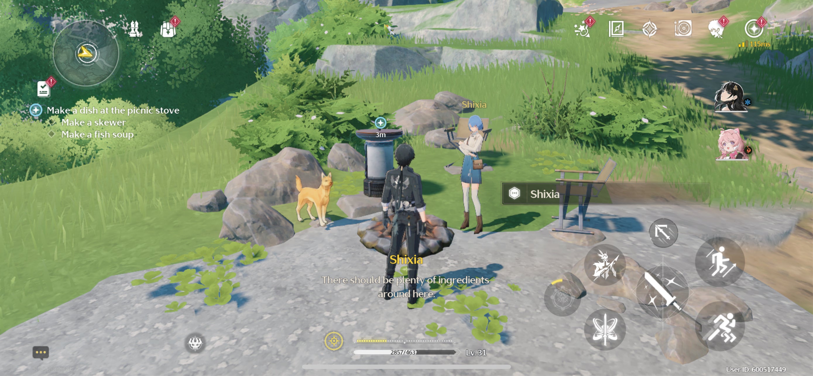 The Rover and Shixia camping in The Past is the Future in Wuthering Waves.