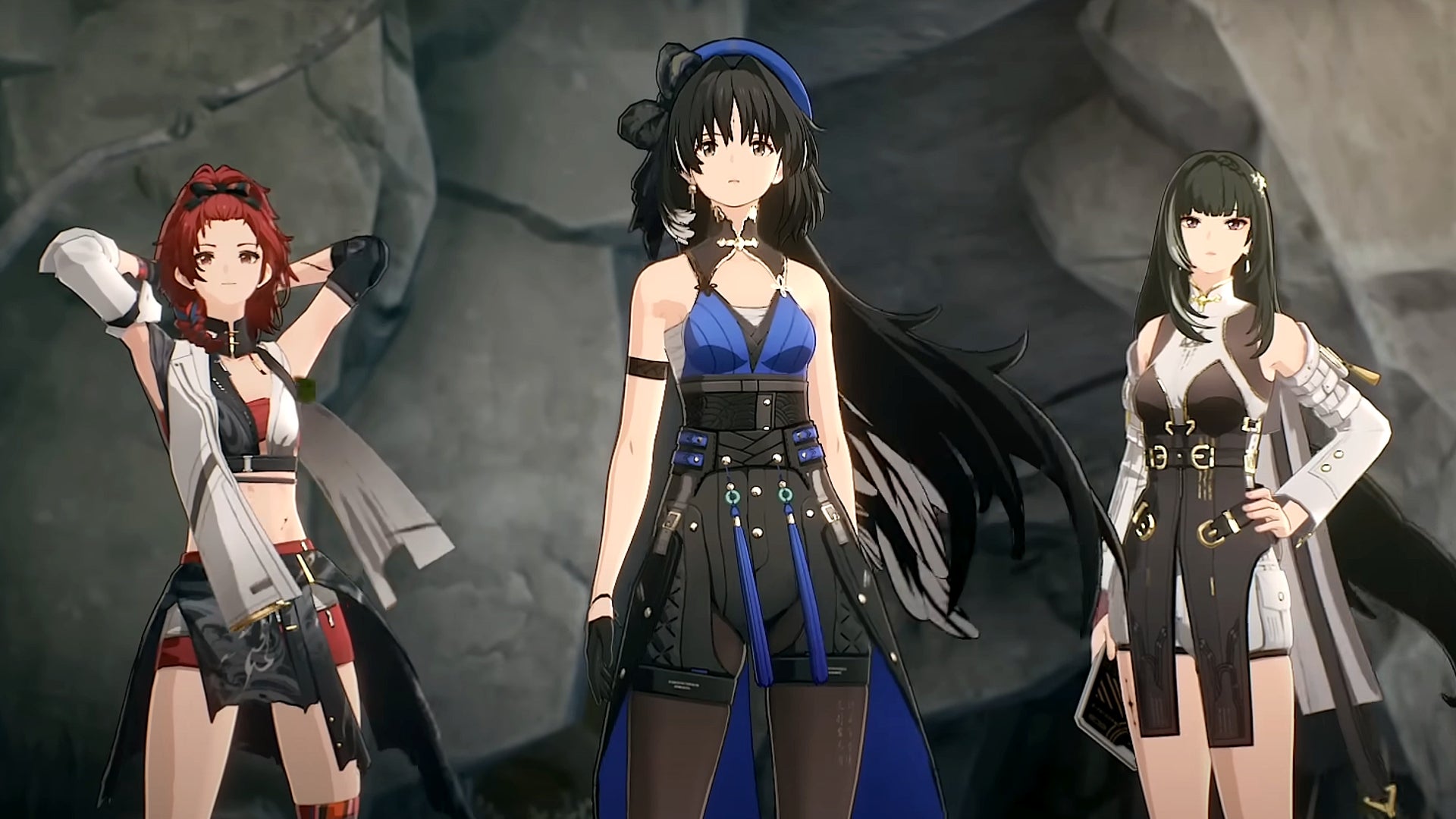 The main trio of Chixia, Yangyang, and Baizhi in Wuthering Waves.