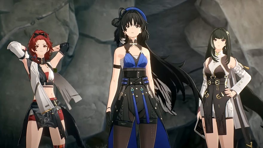 The main trio of Chixia, Yangyang, and Baizhi in Wuthering Waves.