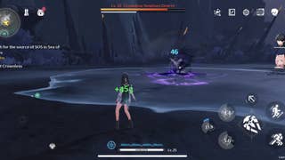 Baizhi battling the Crownless, a boss that requires Waveplate, in Wuthering Waves.