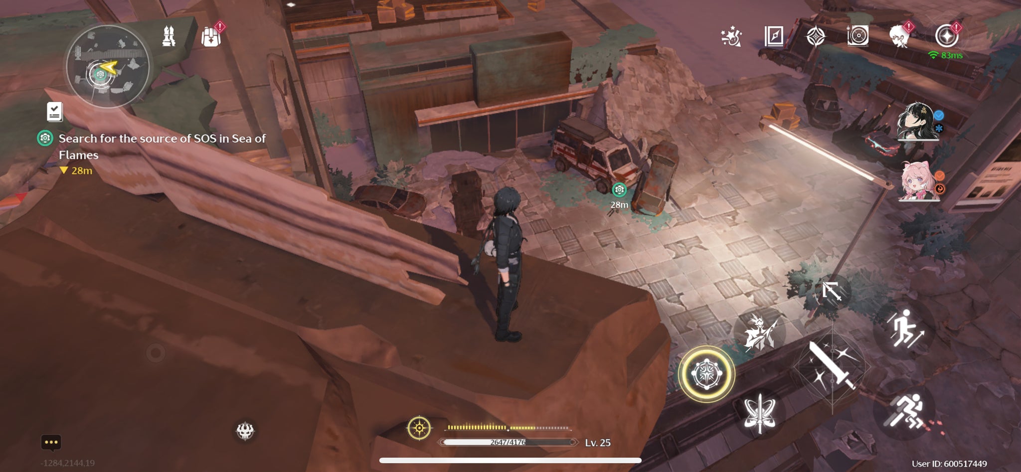 The Rover rescuing a client from the Sea of Flames during the We Promise, We Deliver quest in Wuthering Waves. - 5