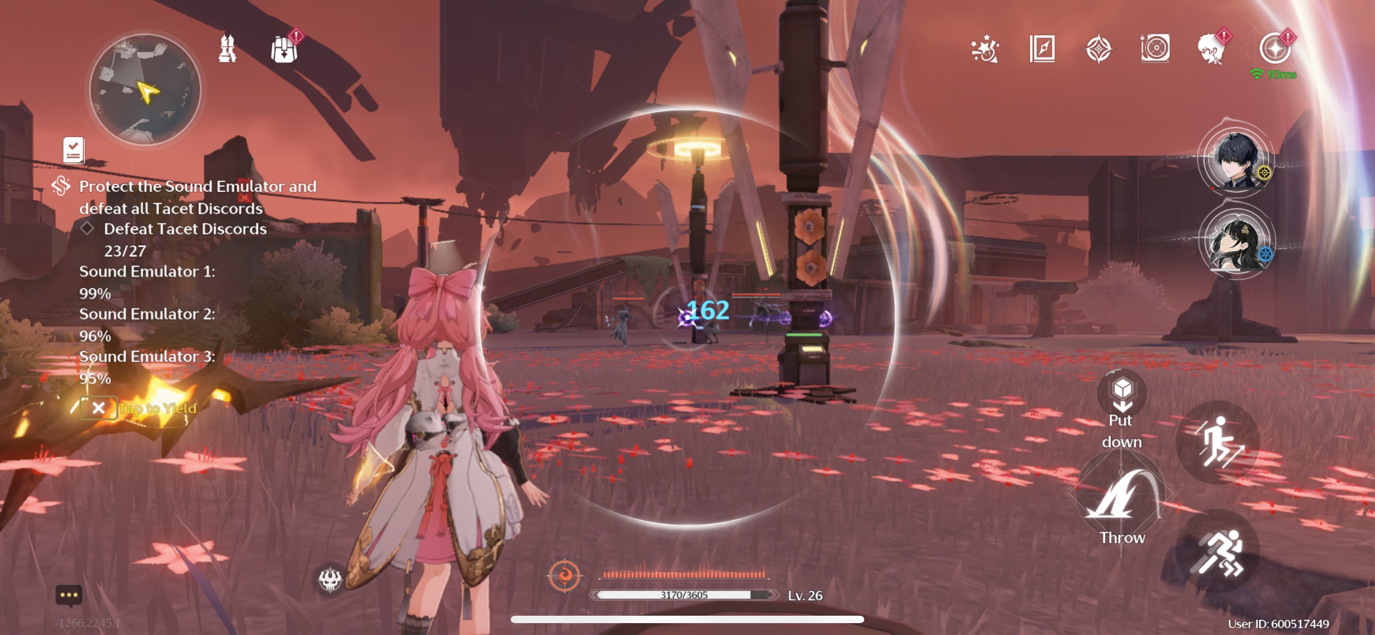 Encore throwing an explosive spear during the We Promise, We Deliver quest in Wuthering Waves.