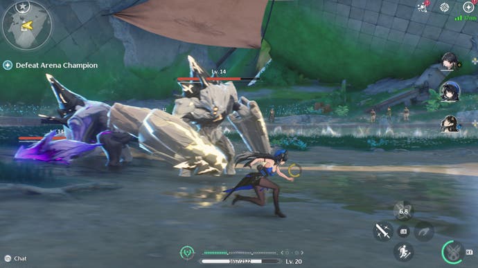 wuthering waves yangyang vs rocksteady guardians in seaside arena