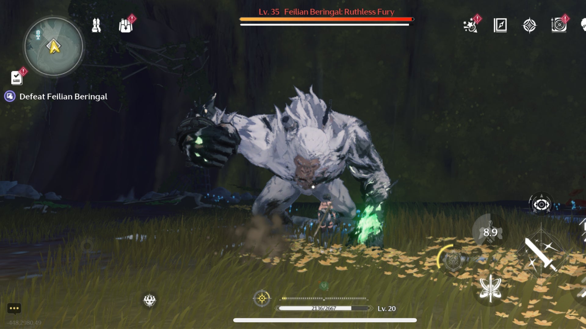 Feilian Beringal pulls back his enormous fist ready to unleash an attack on Rover stood in front of him. - 4