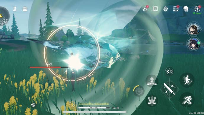 Two gold rings surround the enemy, showing that they are about to attack in Wuthering Waves.