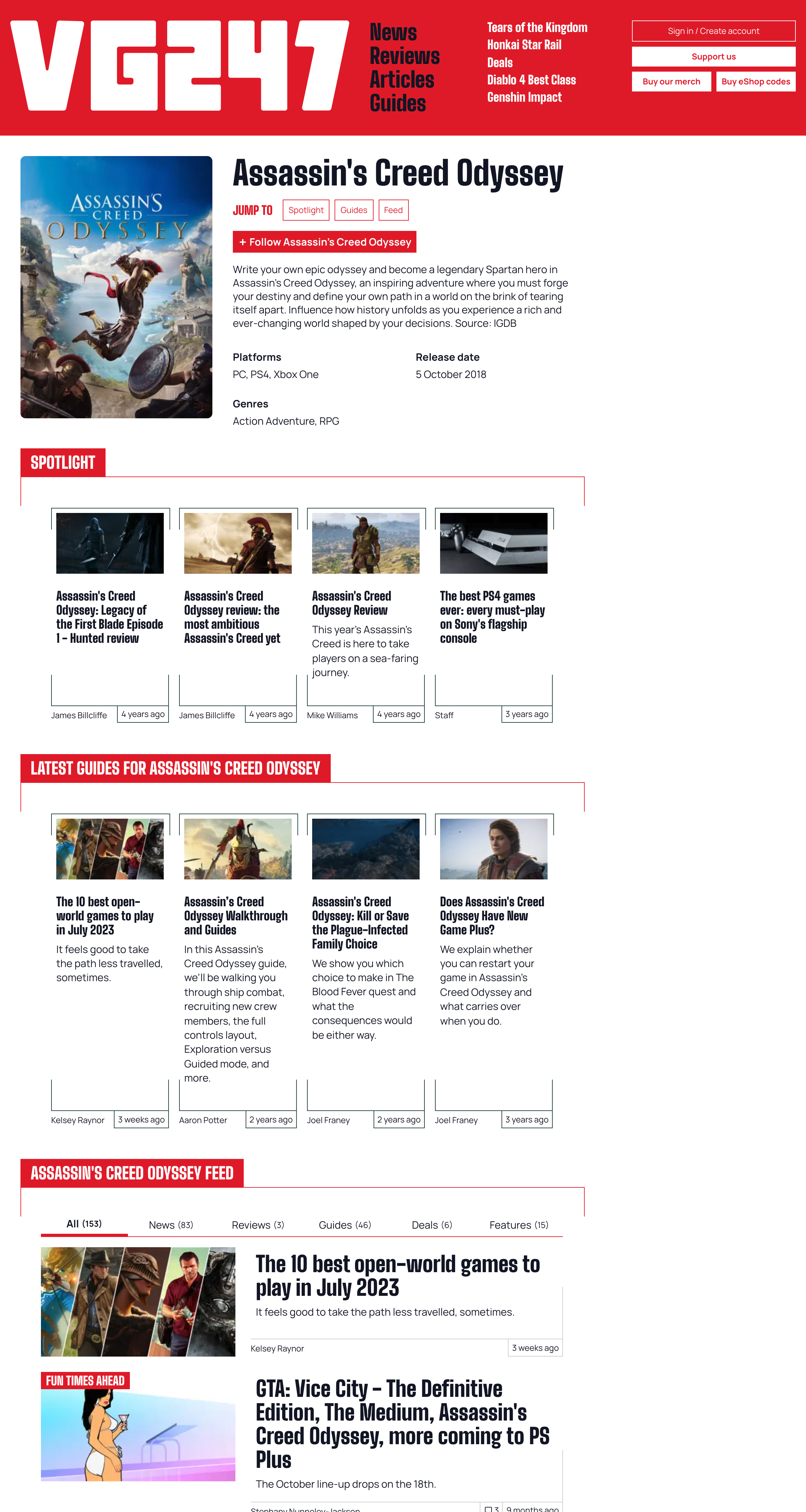 An example of our shiny new game pages.