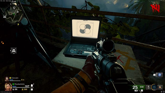 La computadora portátil X, en el mapa Black Ops 6 Zombies Terminus.