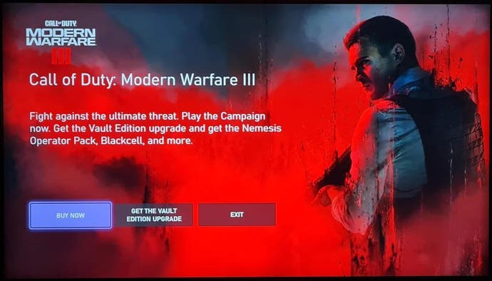 Xbox's full screen ad for Call of Duty Modern Warfare 3