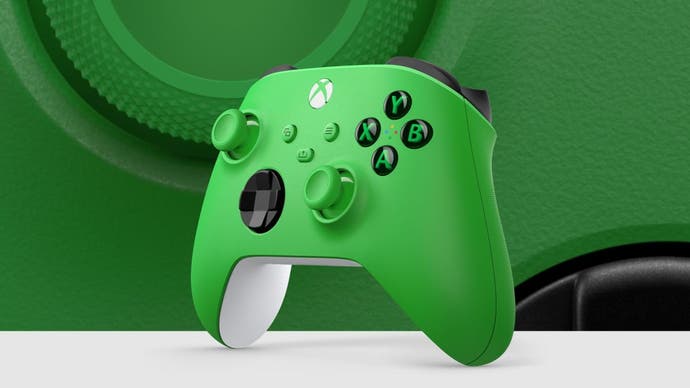 A Velocity Green Xbox controller.