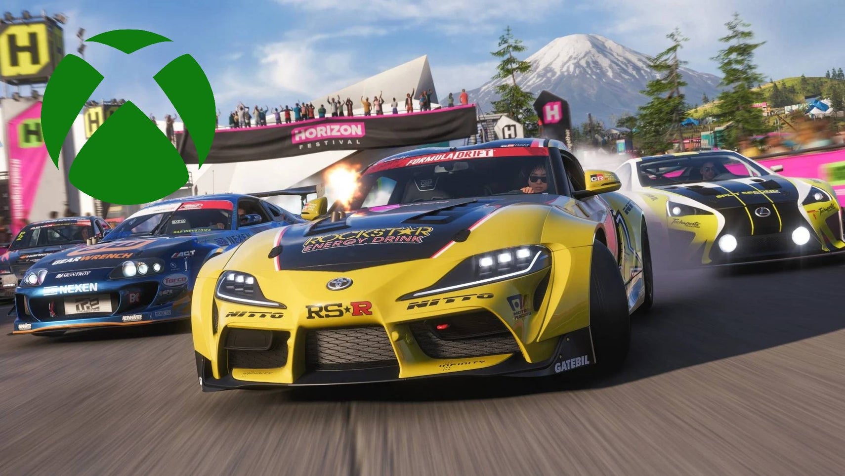 Custom header with Forza Horizon 6 cars in race, with an Xbox logo in top left corner.