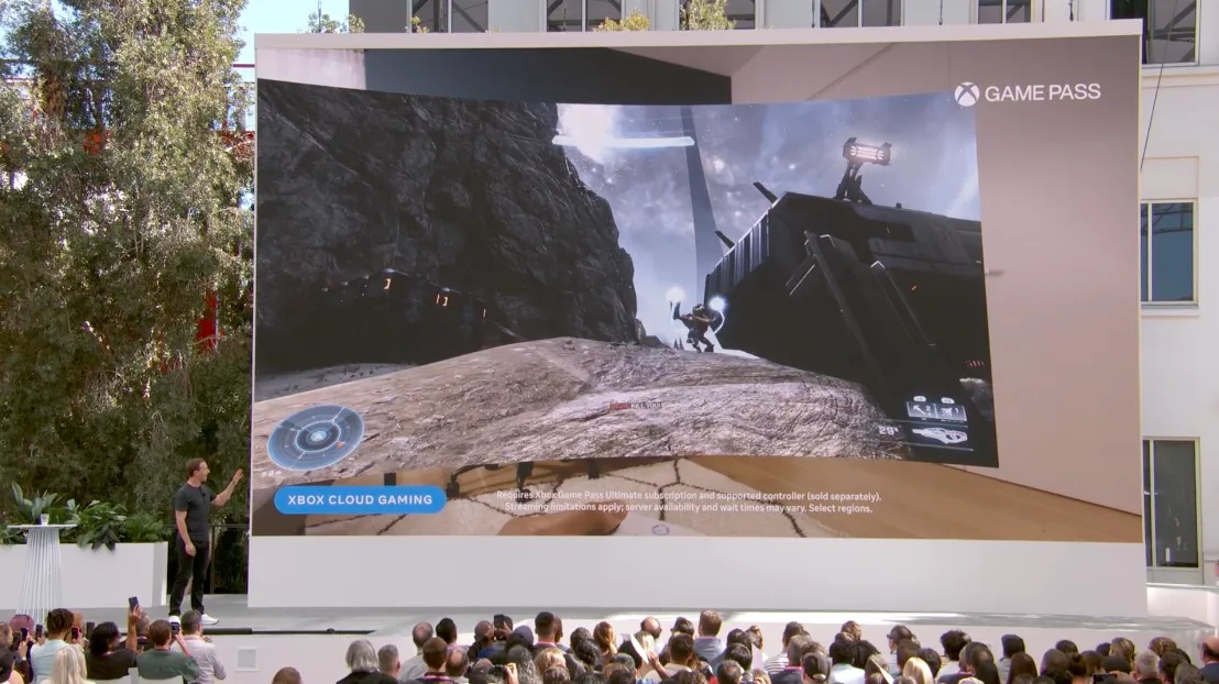 Screenshot from Meta&rsquo;s Xbox Cloud Gaming announcement