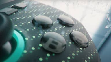 Image showing a close-up of the Xbox ROG Ally handheld's four front buttons.